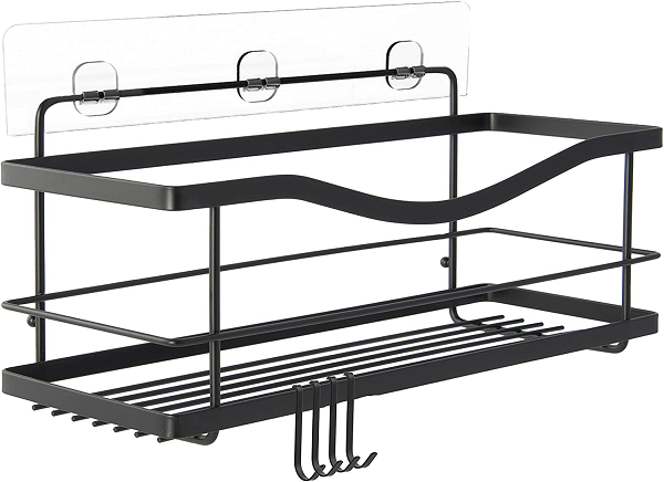 KINCMAX Shower Caddy Basket Shelf With Hooks Organize
