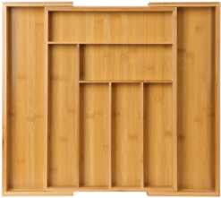 Pipishell Bamboo Expandable Drawer Organizer for Utensils Holder, Adjustable Cutlery Tray
