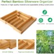 Pipishell Bamboo Expandable Drawer Organizer for Utensils Holder, Adjustable Cutlery Tray