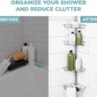 Zenna Home 2156NN Tension Pole Shower Caddy, Nickel
