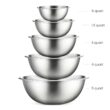 FineDine Stainless Steel Mixing Bowls (Set of 5) Stainless Steel Mixing Bowl Set