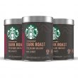 Starbucks Premium Instant Coffee, Dark Roast, 3 Tins (120 cups total)