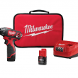 M12 12-Volt Lithium-Ion Cordless 1/4 in. Hex Screwdriver Kit with Two 1.5Ah Batteries, Charger and Tool Bag