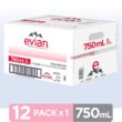 evian Natural Spring Water Individual 750 mL/25.4 Fl Oz (Pack of 12)