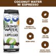 C2O Pure Coconut Water with Espresso | Plant Based | Non-GMO | Dairy Free | Essential Electrolytes | 17.5 Fl Oz (Pack of 12)