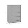 Storkcraft 4-Drawer Crescent Pebble Gray Dresser