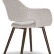 Glamour Home Adel Modern Beige Arm Chair Dining Chair with Beech Legs (Set of 2)