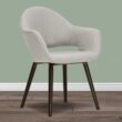 Glamour Home Adel Modern Beige Arm Chair Dining Chair with Beech Legs (Set of 2)