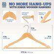 ZOBER High-Grade Wooden Suit Hangers (20 Pack), Brown
