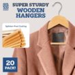 ZOBER High-Grade Wooden Suit Hangers (20 Pack), Brown