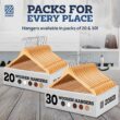 ZOBER High-Grade Wooden Suit Hangers (20 Pack), Brown