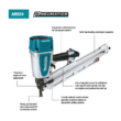 Makita AN924 3-1/2 in. 21° Pneumatic Full Round Head Framing Nailer Makita AN924 3-1/2 in. 21° Pneumatic Full Round Head Framing Nailer