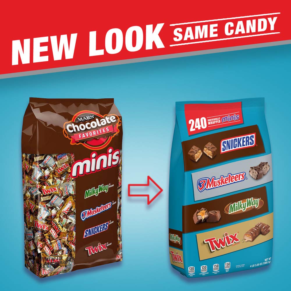 SNICKERS, TWIX, 3 MUSKETEERS & MILKY WAY Minis Size Chocolate Candy Variety Mix SNICKERS, TWIX, 3 MUSKETEERS & MILKY WAY Minis Size Chocolate Candy Variety Mix - Image 2