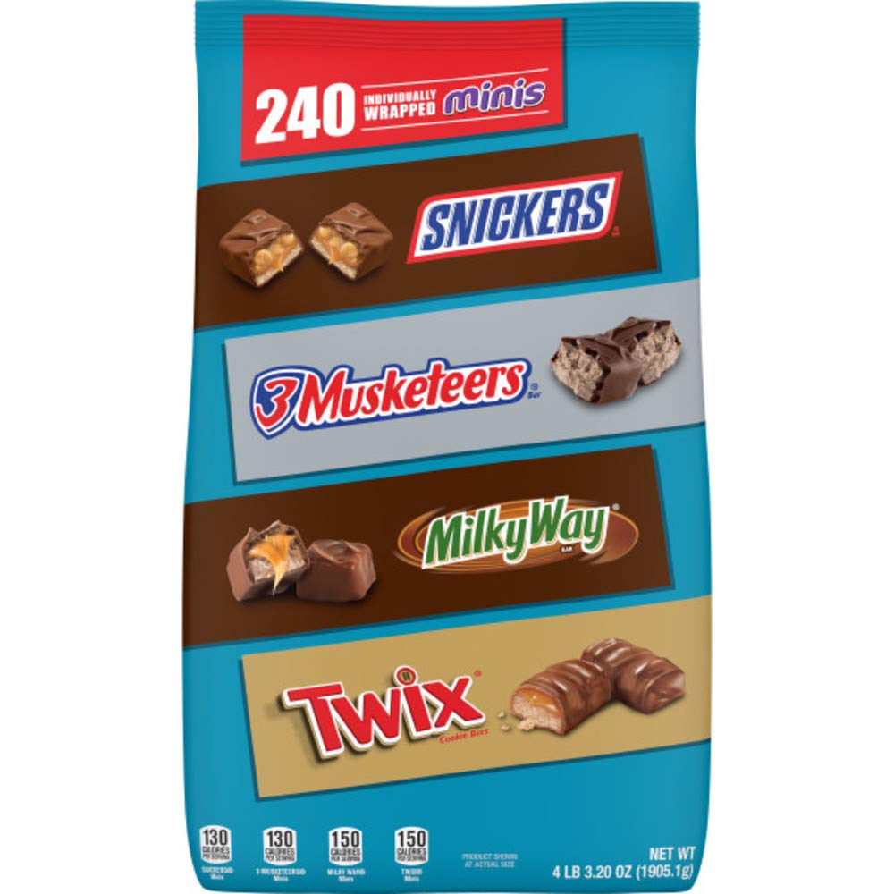 SNICKERS, TWIX, 3 MUSKETEERS & MILKY WAY Minis Size Chocolate Candy Variety Mix SNICKERS, TWIX, 3 MUSKETEERS & MILKY WAY Minis Size Chocolate Candy Variety Mix
