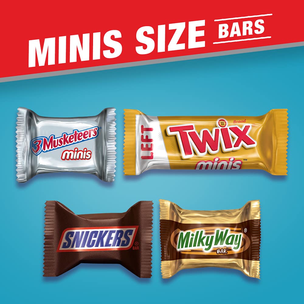 SNICKERS, TWIX, 3 MUSKETEERS & MILKY WAY Minis Size Chocolate Candy Variety Mix SNICKERS, TWIX, 3 MUSKETEERS & MILKY WAY Minis Size Chocolate Candy Variety Mix - Image 3