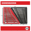 Milwaukee 48-22-9415 Combination SAE and 48-22-9515 Metric Wrench Mechanics Tool Set (30-Piece)