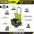 RYOBI STM201 LINK Rolling Tool Box with STM102 LINK Medium Tool Box and STM101 LINK Standard Tool Box