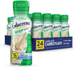 Glucerna Hunger Smart Shake, Diabetic Drink, Blood Sugar Management, 15g Protein, 180 Calories, Homemade Vanilla