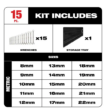 Milwaukee 48-22-9515 48-22-9415 Combination SAE and 48-22-2710 Metric Wrench Mechanics Tool Set with Screwdriver Set (40-Piece)