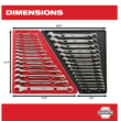 Milwaukee 48-22-9415 Combination SAE Wrench Mechanics Tool Set and 48-22-9215 Hook and Pick Set (19-Piece)