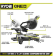 RYOBI Miter Saw PBT01B-PBP004 ONE+ 18V Cordless 7-1/4 in. Sliding Compound with HIGH PERFORMANCE Lithium-Ion 4.0 Ah Battery
