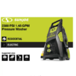 Sun Joe SPX3500 2300 Max PSI 1.48 GPM Brushless Induction Electric Pressure Washer with Brass Hose Connector