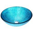 ANZZI LSAZ047-097B Accent Series Deco-Glass Vessel Sink in Blue Ice with Key Faucet in Brushed Nickel