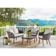 Athens 35 in. L All-Weather Wicker Outdoor Coffee Table with Glass Top