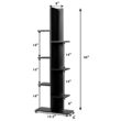 Costway HW57374BK 7-Tier Black Bookshelf Bookcase Plant Display Shelf Rack Storage Holder Wooden