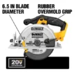 DEWALT DCS391B 20-Volt MAX Cordless 6-1/2 in. Circular Saw with (1) 20-Volt Battery 4.0Ah & Charger