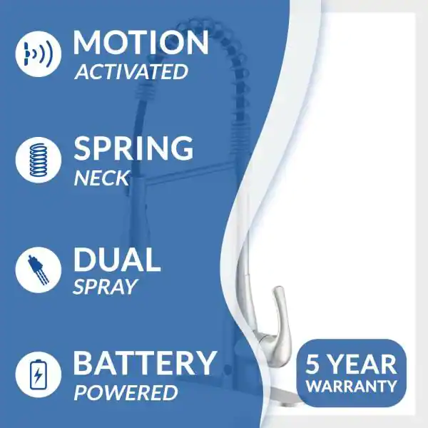 FLOW Motion Activated Single, Down Spring Neck Sprayer Kitchen Faucet FLOW Motion Activated Single, Down Spring Neck Sprayer Kitchen Faucet - Image 2