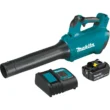 Makita XBU03SM1 116 MPH 459 CFM 18-Volt LXT Lithium-Ion Brushless Cordless Blower Kit with 191L13-5 Blower Nozzle and 197889-6 Flat End Nozzle