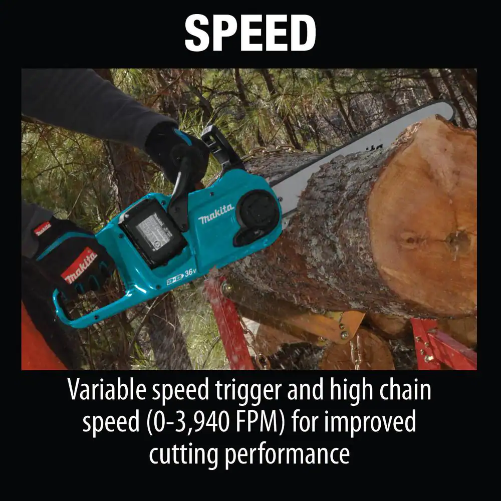 Makita XCU04CM 18-Volt X2 (36V) LXT Lithium-Ion Brushless Cordless 16 in. Electric Chain Saw Kit (4.0Ah) Makita XCU04CM 18-Volt X2 (36V) LXT Lithium-Ion Brushless Cordless 16 in. Electric Chain Saw Kit (4.0Ah) - Image 5
