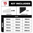 Milwaukee 48-22-9515 Combination Metric Wrench Mechanics Tool Set & 48-22-9215 Hook and Pick Set (19-Piece)