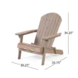 Noble House Hanlee Grey Folding Wood Adirondack Chair (2-Pack)