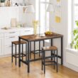 VASAGLE Bar Stools, Set of 2 Bar Chairs, Bar Stools with Footrest, Black ULBC65X