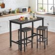 VASAGLE Bar Stools, Set of 2 Bar Chairs, Kitchen Breakfast Bar Stools, Charcoal Gray and Black ULBC065B04