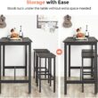 VASAGLE Bar Stools, Set of 2 Bar Chairs, Kitchen Breakfast Bar Stools, Charcoal Gray and Black ULBC065B04