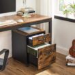 VASAGLE Cabinet with 2 Drawers and Wheels, Rustic Brown