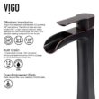 VIGO VGT1055 Glass Rectangular Vessel Bathroom Sink, Chocolate Brown, Antique Rubbed Bronze