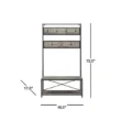 Walker Edison Furniture Company 72 in. Grey Wash Industrial Metal and Wood Hall Tree