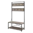 Walker Edison Furniture Company 72 in. Grey Wash Industrial Metal and Wood Hall Tree