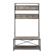 Walker Edison Furniture Company 72 in. Grey Wash Industrial Metal and Wood Hall Tree