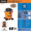 RIDGID HD1280 12 Gal. 6.0-Peak HP NXT Wet/Dry Shop Vacuum with Detachable Blower, Filter, Dust Bag, Hose and Accessories