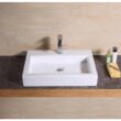 LUXIER Rectangular Bathroom Ceramic Vessel Sink Art Basin in White