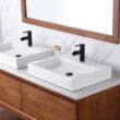 LUXIER Rectangular Bathroom Ceramic Vessel Sink Art Basin in White
