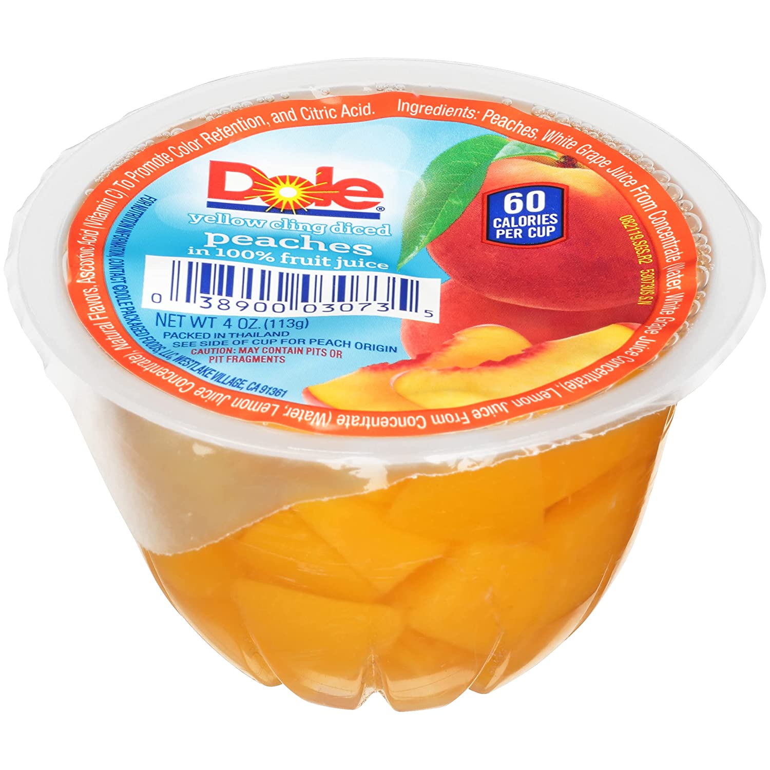 DOLE FRUIT BOWLS Diced Peaches in Fruit Juice, 4 Ounce (36 Cups) DOLE FRUIT BOWLS Diced Peaches in Fruit Juice, 4 Ounce (36 Cups) - Image 2