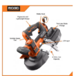 RIDGID Band Saw R8604KN 18V Cordless Compact with (1) 4.0 Ah Battery and Charger