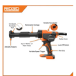 RIDGID R84044B 18V Cordless 10 oz. Caulk Gun and Adhesive Gun