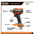 RIDGID R862311B 18-Volt Brushless Cordless 3-Speed 1/4 in. Impact Driver (Tool Only) RIDGID R862311B 18-Volt Brushless Cordless 3-Speed 1/4 in. Impact Driver (Tool Only)